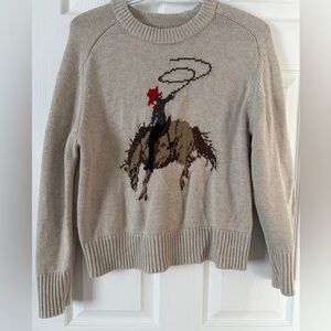 Abercrombie & Fitch Beige Cowboy Crewneck Sweater